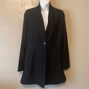 Eileen Fisher size XS black jacket one button pockets